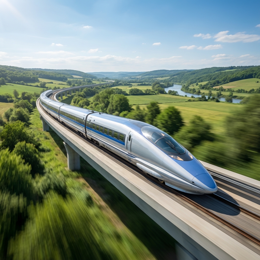 Modern train high speed rail